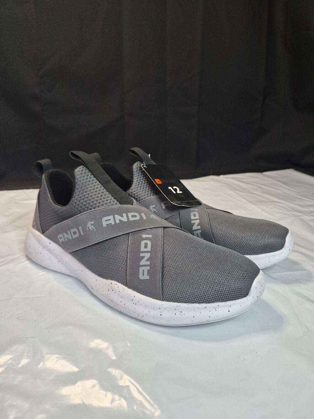 AND1 Pivot Slip On Athletic Grey Memory foam Sneakers Mens Size 12 Brand New.
